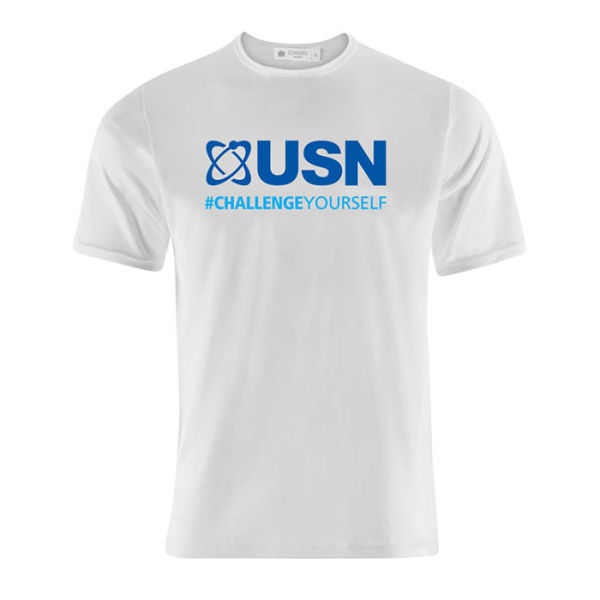 USN White T-Shirt / Blue Print Größe L