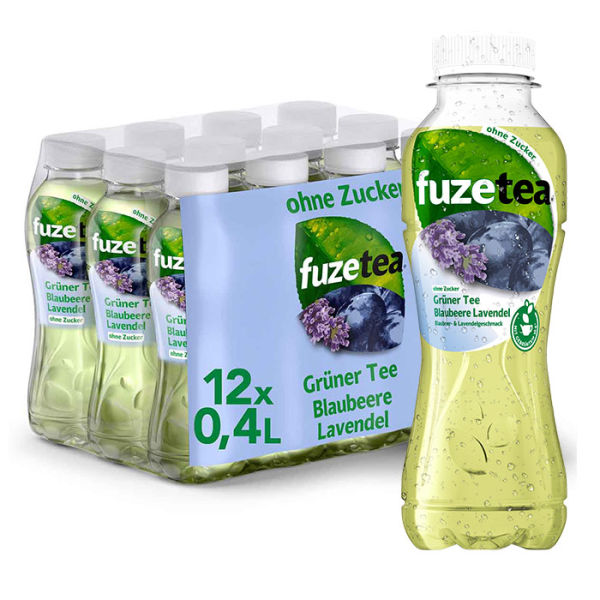 fuze tea OHNE ZUCKER zzgl. Pfand Blaubeere Lavendel 0,4 l Flasche