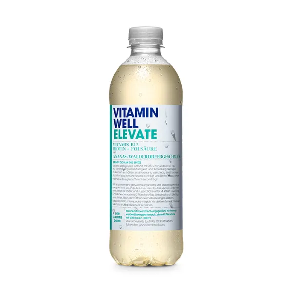Vitamin Well 500 ml Flasche zzgl. Pfand Elevate / Vitamin B12, Biotin, Folsäure
