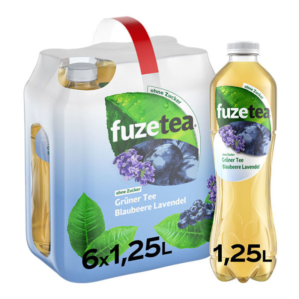 fuze tea MIT & OHNE ZUCKER zzgl. Pfand Blaubeere Lavendel - ohne Zucker 1,25l Flasche