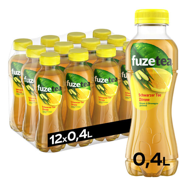 fuze tea zzgl. Pfand 0,4 l Flasche Schwarzer Tee Zitrone Zitronengras