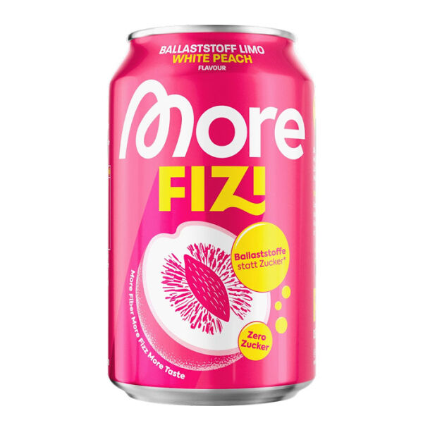 More Nutrition FIZI 330 ml | Limo mit Ballaststoffen zzgl. Pfand White Peach