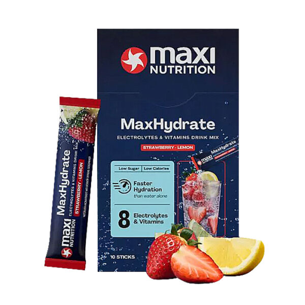 MaxiNutrition MaxHydrate Energy Boost 10 Sticks je 16 g Strawberry Lemon
